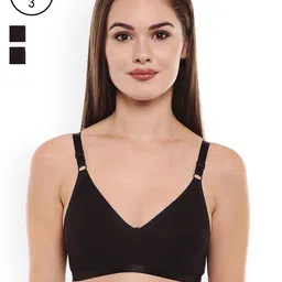 Bodycare Pack of 3 Solid Non-Wired Non Padded Everyday Bra E5524BBB-image-63