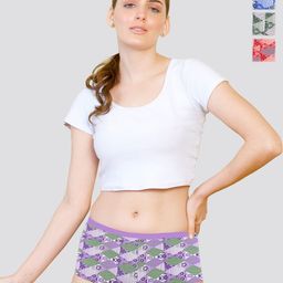 Kalyani 5509P6V013S pack of 3 Printed Cotton Soft & Breathable Boy Shorts Briefs-57