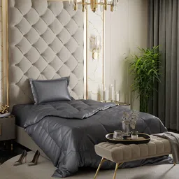 Stoa Paris Date Night Twilight Embrace AC Room 150 GSM Single Bed Satin Comforter-image-78