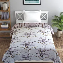 Trance home Linen Akira Lavender 210 GSM Pure Cotton Reversible Single Bed Size Dohar-image-88