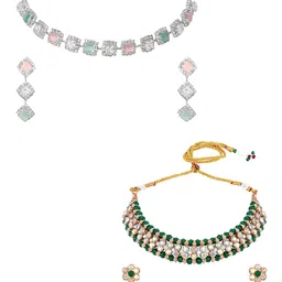 ASMITTA JEWELLERY Set Of 2 Artificial Stones and Beads Necklace and Earrings Jewellery Set-6