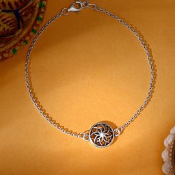 GIVA 925 Sterling Silver Rhodium Plated Sphere Floral Bracelet-image-64