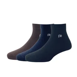 Peter England Men Pack Of 3 Brown & Charcoal Solid Above Ankle-Length Socks-53