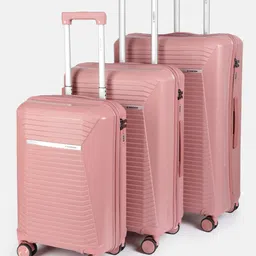 WROGN Set of 3 Textured 360 Degree Rotation Hard-Sided Trolley Bags 239L-55