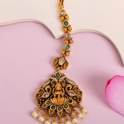 Kushal's Fashion Jewellery Women Gold-Plated Maang Tikka Head Jewellery-20