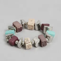 RICHEERA Women Silver-Toned Silver-Plated Elasticated Bracelet-94