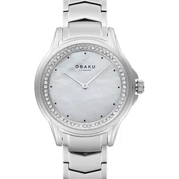 Obaku Women Grey Brass Embellished Dial & Silver Toned Bracelet Style Strap Analogue Watch-image-54