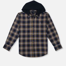 Gini and Jony Boys Yellow & Blue Tartan Checks Checked Casual Shirt-image-63