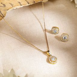 Rubans 18K Gold-Plated Cubic Zirconia-Studded & Beaded Jewellery Set-36