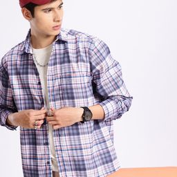 Aeropostale Relaxed Fit Checked Drop-Shoulder Sleeves Casual Shirt-image-48