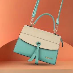 WOMEN MARKS Colourblocked PU Structured Satchel with Tasselled-18