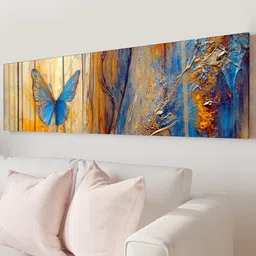Art Street Blue & Orange 1 Piece Canvas Birds and Animals Wall Paintings-image-24