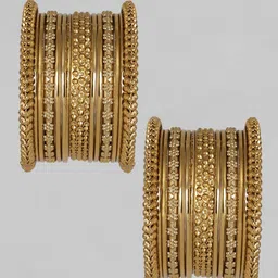 Peora Gold-Plated 16pcs Metal Bangles Set-image-38