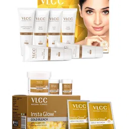 VLCC Set of Insta Glow Gold Bleach & Parlour Glow Gold Facial Kit - 60g each-46
