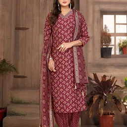 Rangita Women Ethnic Motifs Embroidered Regular Chanderi Silk Kurta with Salwar & With Dupatta-picture-55