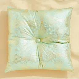 Home Centre Corsica Green & Gold-Toned Geometric Printed Filled Cushion-picture-35