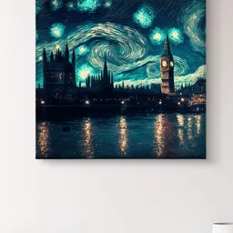 Myntra Elegant Homes Black & Violet River Printed Canvas Wall Art-image-17