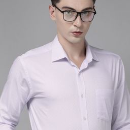 Park Avenue Men Lavender Slim Fit Printed Pure Cotton Formal Shirt-image-72