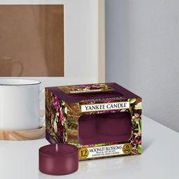 YANKEE CANDLE Set Of 12 Purple Original Tealights Moonlit Blossoms Candles-31