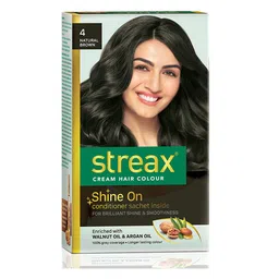 Streax 100% Grey Coverage & No Ammonia Cream Hair Colour 120ml - Natural Brown 4-9