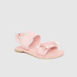 toothless Girls Peach-Coloured Textured Fashion Sandals with Bows-34