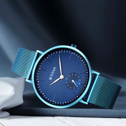 Titan Women Blue Brass Dial & Blue Bracelet Style Straps Analogue Watch [95142QM01-Blue]-image-44