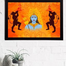 eCraftIndia Orange & Brown Lord Ram Satin Matt Texture UV Wall Painting-image-63