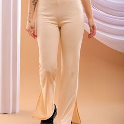 Freehand by The Indian Garage Co Women Mid-Rise Flared Regular Trousers-picture-23