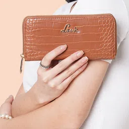 Lavie Glossy Sacy Women Brown Animal Textured Zip Around Wallet-33