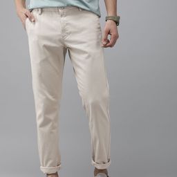 U S Polo Assn Men Self Design Textured Slim Fit Smart Casual Corduroy Trousers-image-22