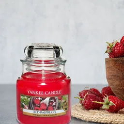 YANKEE CANDLE Red Classic Medium Jar Raspberry Scented Candle-18