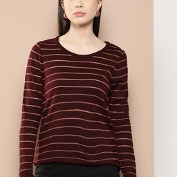 Chemistry Striped Acrylic Pullover-image-30