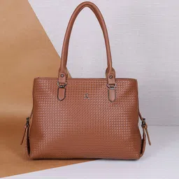Mochi Textured Oversized Structured Shoulder Bag with Tasselled-17