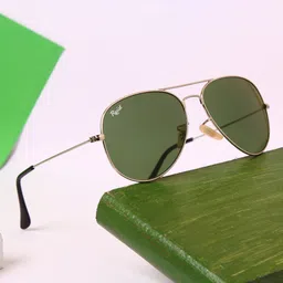 RESIST EYEWEAR Unisex Green Lens & Silver-Toned Aviator Sunglasses with UV Protected Lens-8