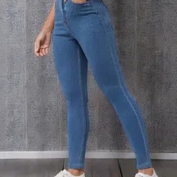 DOLCE CRUDO Women Skinny Fit High-Rise Light Fade Stretchable Jeans-picture-38