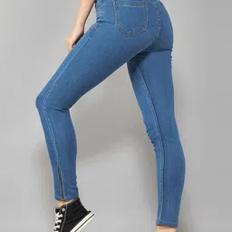 DOLCE CRUDO Women Skinny Fit High-Rise Light Fade Stretchable Jeans-picture-24