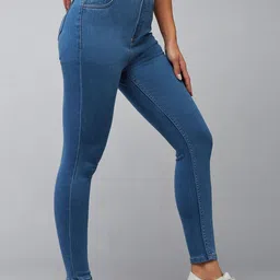 DOLCE CRUDO Women Skinny Fit High-Rise Light Fade Stretchable Jeans-picture-43