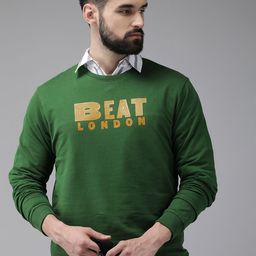 BEAT LONDON by PEPE JEANS Men Green Printed Pure Cotton Pullover Sweatshirt-image-69