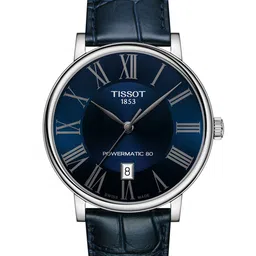 TISSOT Men Navy Blue Carson Premium Powermatic 80 Swiss Analogue Watch T1224071604300-36