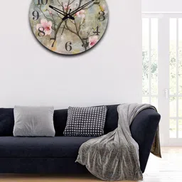 OLIVE TREE Green & Pink Printed Analogue Contemporary Wall Clock-image-58