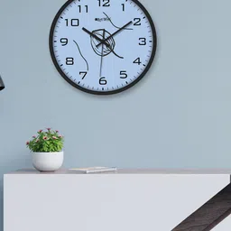 OLIVE TREE Black & Blue Printed Analogue Contemporary Wall Clock-image-87
