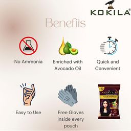 KOKILA Set Of 15 Hair Colour Shampoo Sachet With Avocado Oil - 15 ml Each - Burgundy image 4