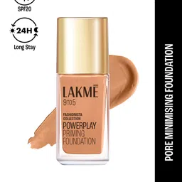 Lakme 9to5 Powerplay Priming Foundation, Built in Primer, SPF 20, Cool Walnut, 25 ml image 3