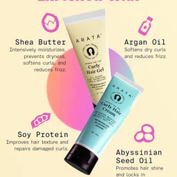 ARATA Set Of 2 Curl Care Pro Styling Curl Enhancing Hair Gel & Cream - 50ml Each image 4