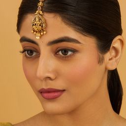 Kushal's Fashion Jewellery Gold-Plated Maang Tikka Head Jewellery-27