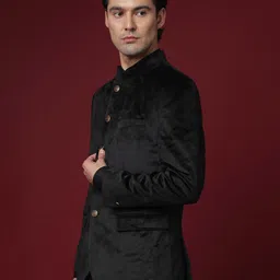 RARE RABBIT Men Core Slim Fit Solid Single-Breasted Formal Nehru Jacket-30
