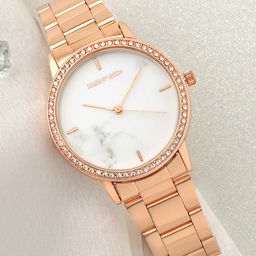 JOKER & WITCH Women White Embellished Dial & Gold Toned Stainless Steel Bracelet Style Straps Analogue Watch-31