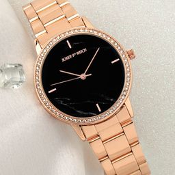 JOKER & WITCH Women Black Dial & Stainless Steel Bracelet Style Straps Analogue Watch AMWW580-50