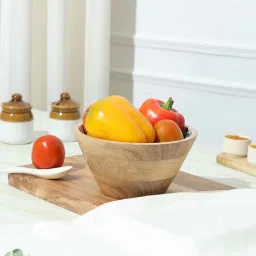 ireka homes Blue & Brown Acacia Wood Serving Bowls-picture-28