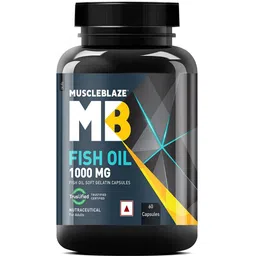 MuscleBlaze Omega 3 Fish Oil 1000mg Capsules - 60 Softgel Capsules image 1